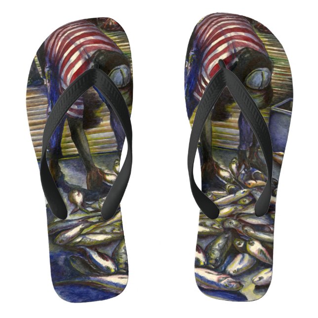 Saturday's Blessings, Harbour Island, Bahamas Flip Flops (Footbed)