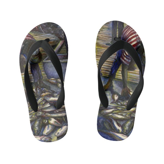Saturday's Blessings, Harbour Island, Bahamas Kid's Flip Flops (Footbed)
