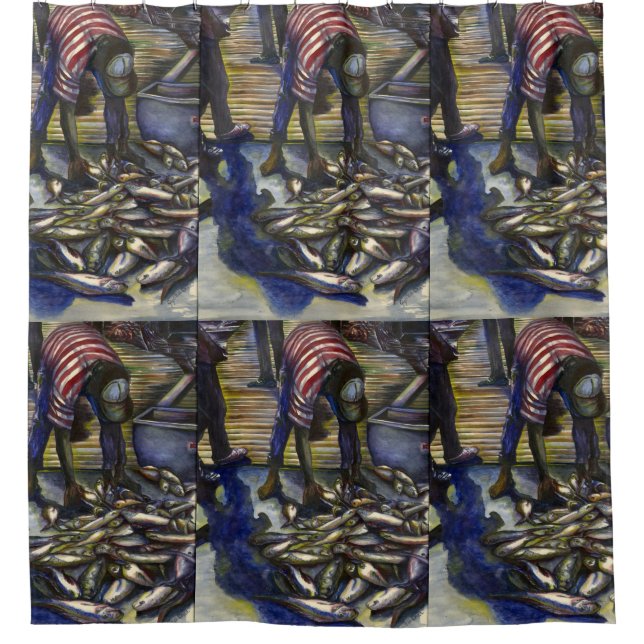 Saturday's Blessings, Harbour Island, Bahamas Shower Curtain (Front)