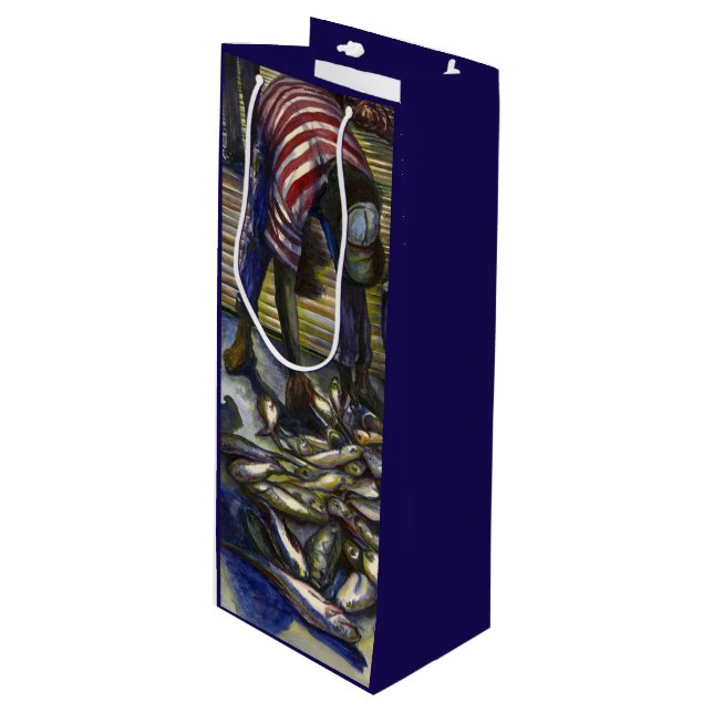 Saturday's Blessings, Harbour Island, Bahamas Wine Gift Bag (Front Angled)