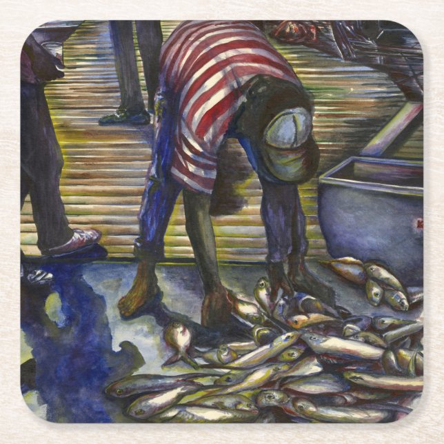 Saturday's Blessings, Harbour Island Square Paper Coaster (Front)