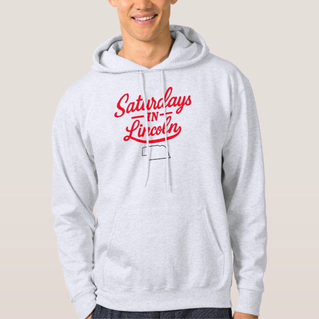 Saturdays in Lincoln Nebraska | Football Hoodie (Front)