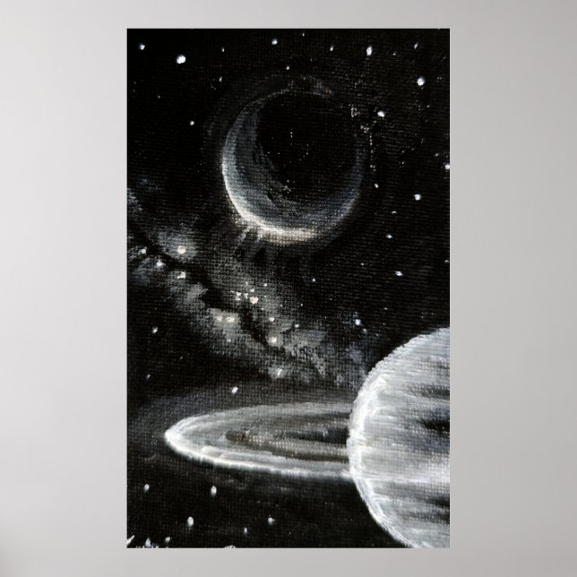 Saturn and Enceladus Poster (Front)