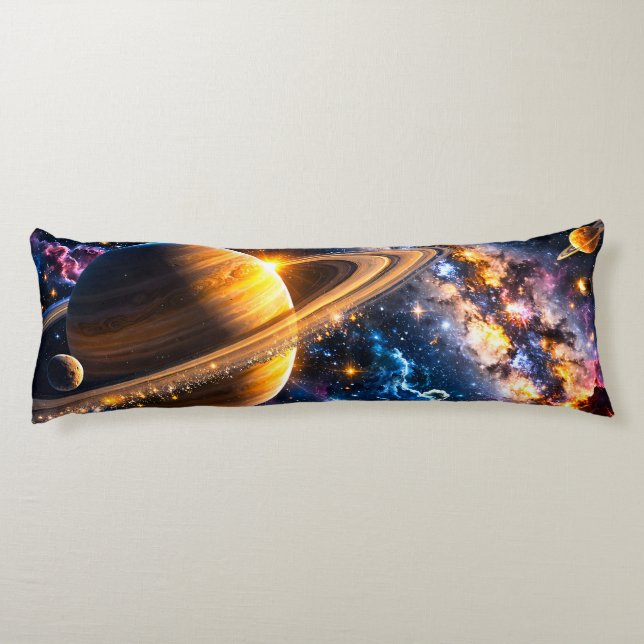 Saturn and nebula premium body pillow (Back)