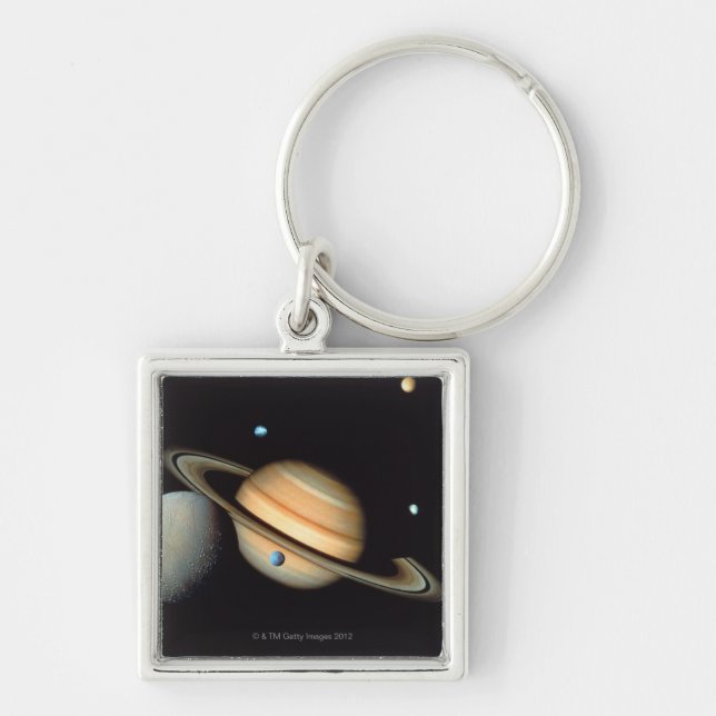 Saturn and satellites key ring (Front)