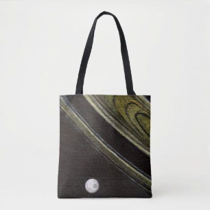 Saturn and Tethys double-sided tote bag