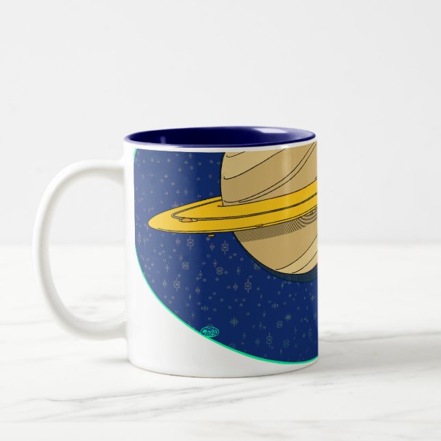 Saturn and Titan Two-Tone Coffee Mug (Left)