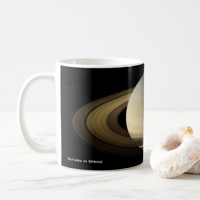 Saturn at Spring Equinox, Cassini-Huygens Coffee Mug (With Donut)