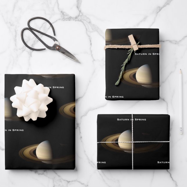 Saturn at Spring Equinox, Cassini-Huygens Wrapping Paper Sheet (Front)