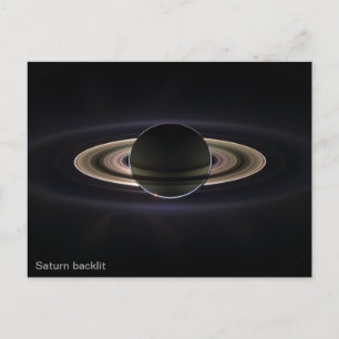 Saturn backlit postcard