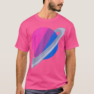 Saturn Biseuality Flag LGBT Bi Pride Month Biseual T-Shirt