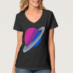 Saturn Bisexuality Flag Lgbt Bi Pride Month Bisexu T-Shirt