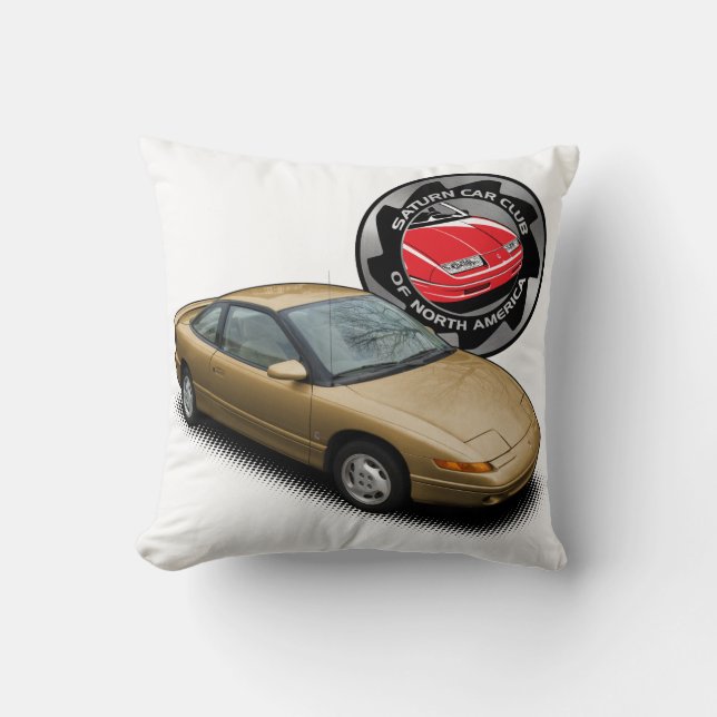 Saturn Car Club and '91 Coupe 16 inch Pillow (Front)