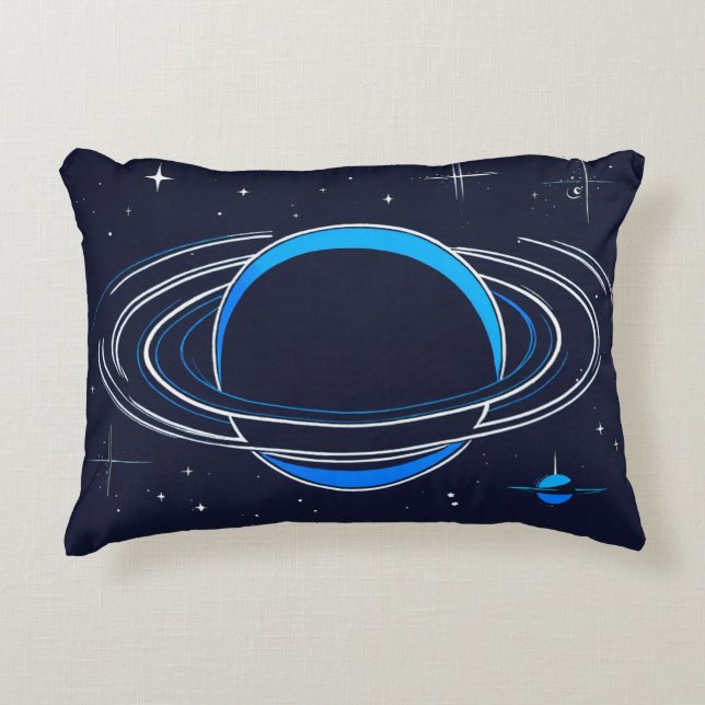 "Saturn Design Throw Pillow" Decorative Cushion (Front)
