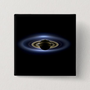 Saturn Eclipsed the Sun from Cassini Orbiter   15 Cm Square Badge