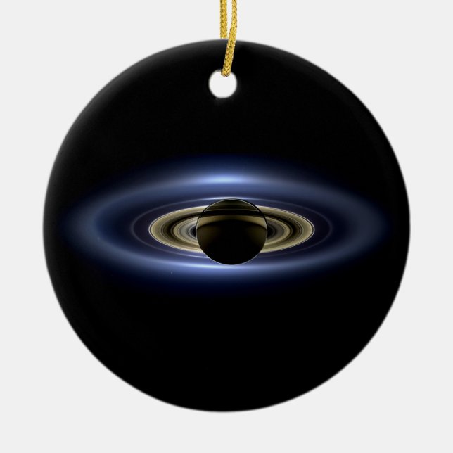 Saturn Eclipsed the Sun from Cassini Orbiter   Ceramic Tree Decoration (Front)