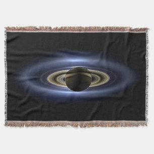 Saturn Eclipsed the Sun from Cassini Orbiter   Throw Blanket