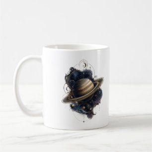 Saturn Golden Rings Celestial Planet Mug