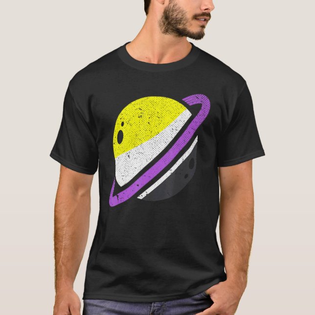 Saturn Lgbt Pride Month Nonbinary Flag Equality No T-Shirt (Front)