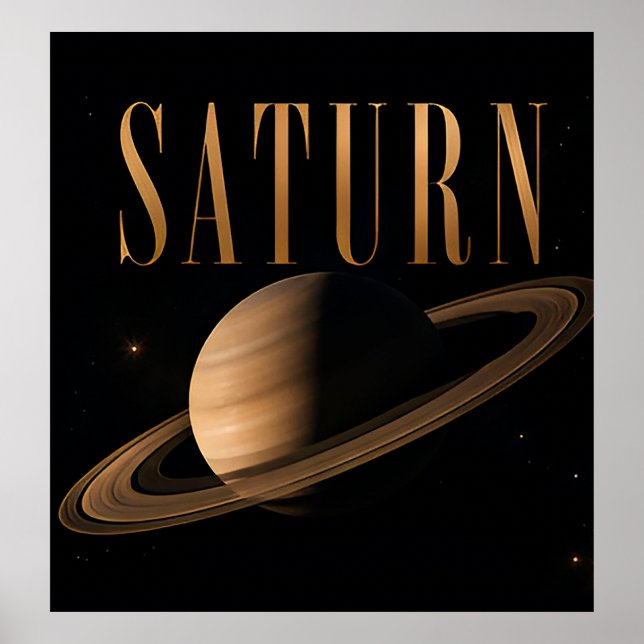 Saturn Luxury Space Editorial Graphic  Poster (Front)