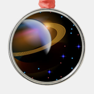 Saturn Metal Tree Decoration