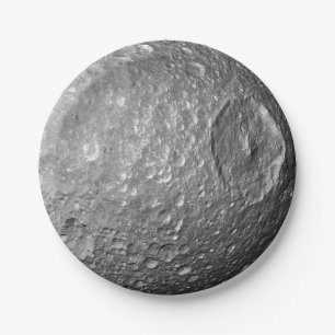 Saturn Moon Mimas Paper Plate