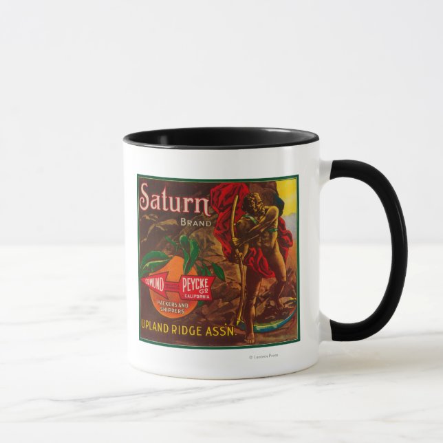 Saturn Orange LabelUpland, CA Mug (Right)