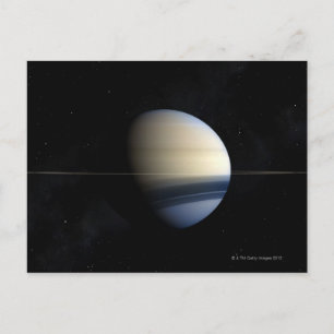 Saturn planet in solar system, close-up 2 postcard