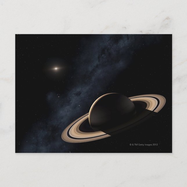 Saturn planet in solar system, close-up postcard (Front)
