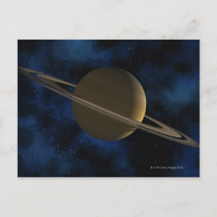 Saturn planet postcard