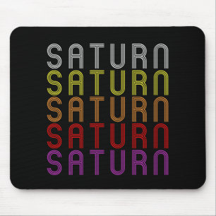Saturn Planet Retro Vintage Astronomy T-Shirt Mouse Mat