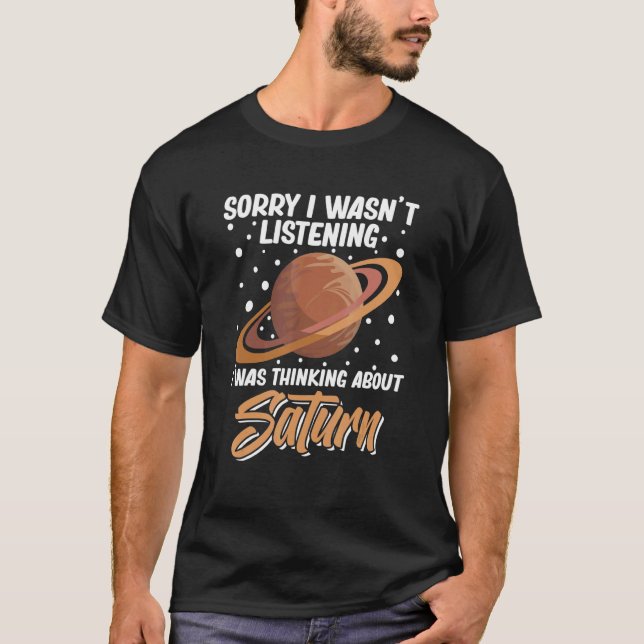 Saturn Planet Ring Solar System Gas Atmosphere Spa T-Shirt (Front)