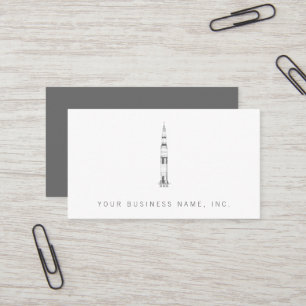 Saturn Rocket Grey Business Card