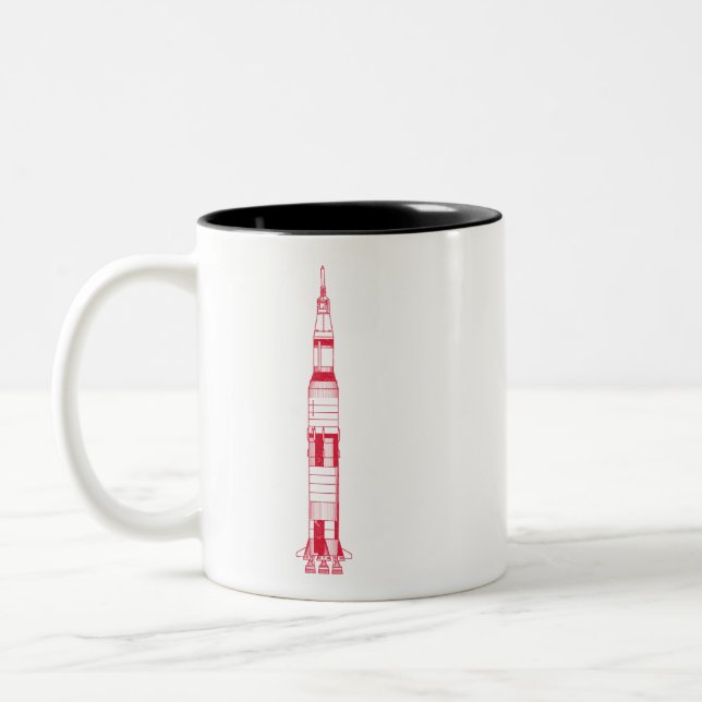 Saturn Rocket Two-Tone Coffee Mug (Left)