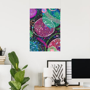 Saturn’s Rings: Maximalist Abstract Art Poster