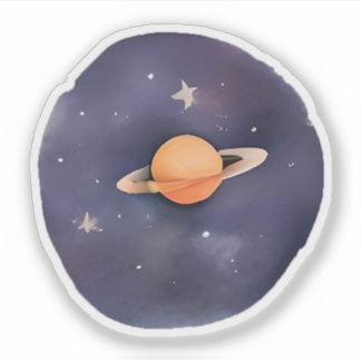 Saturn’s Serenade: Cosmic Watercolor