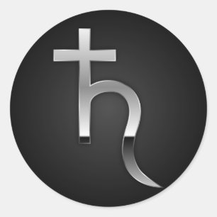 Saturn symbol classic round sticker