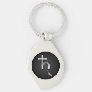 Saturn symbol key ring