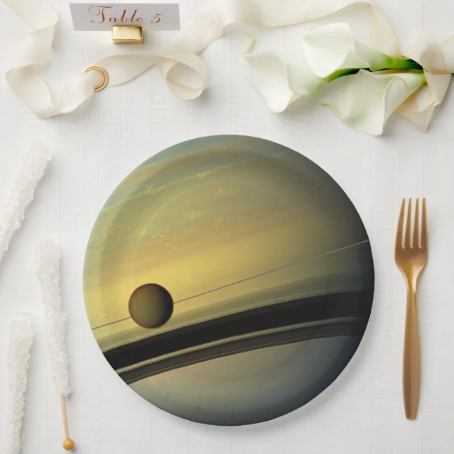 Saturn Tableware from the Celestial Collection Paper Plate (Wedding)