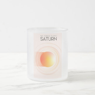 Saturn - The Ringed Planet Space Art. Frosted Glass Coffee Mug
