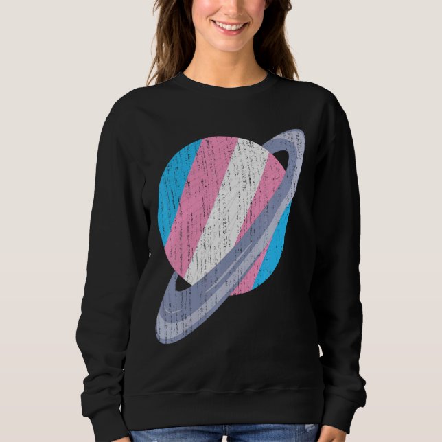Saturn Transsexual Flag Lgbt Trans Pride Month Tra Sweatshirt (Front)