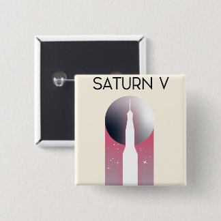 Saturn V Apollo Space Art 15 Cm Square Badge