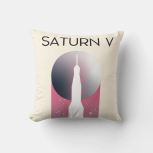 Saturn V Apollo Space Art Cushion