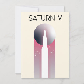Saturn V Apollo Space Art Invitation
