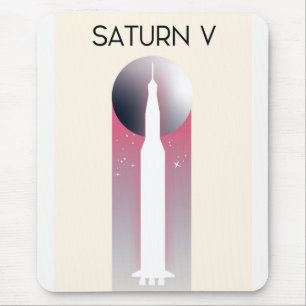 Saturn V Apollo Space Art Mouse Mat