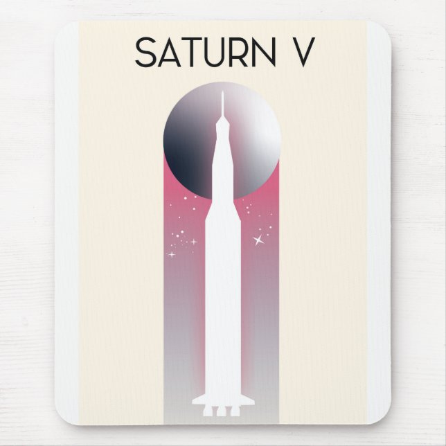 Saturn V Apollo Space Art Mouse Mat (Front)