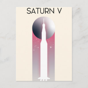 Saturn V Apollo Space Art Postcard