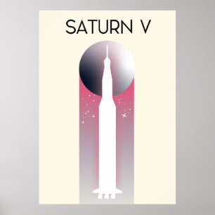 Saturn V Apollo Space Art Poster