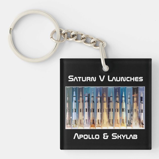 Saturn V Moon Rocket Launches Key Ring (Front)