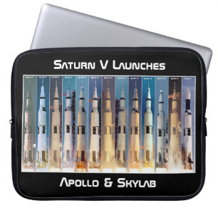 Saturn V Moon Rocket Launches Laptop Sleeve